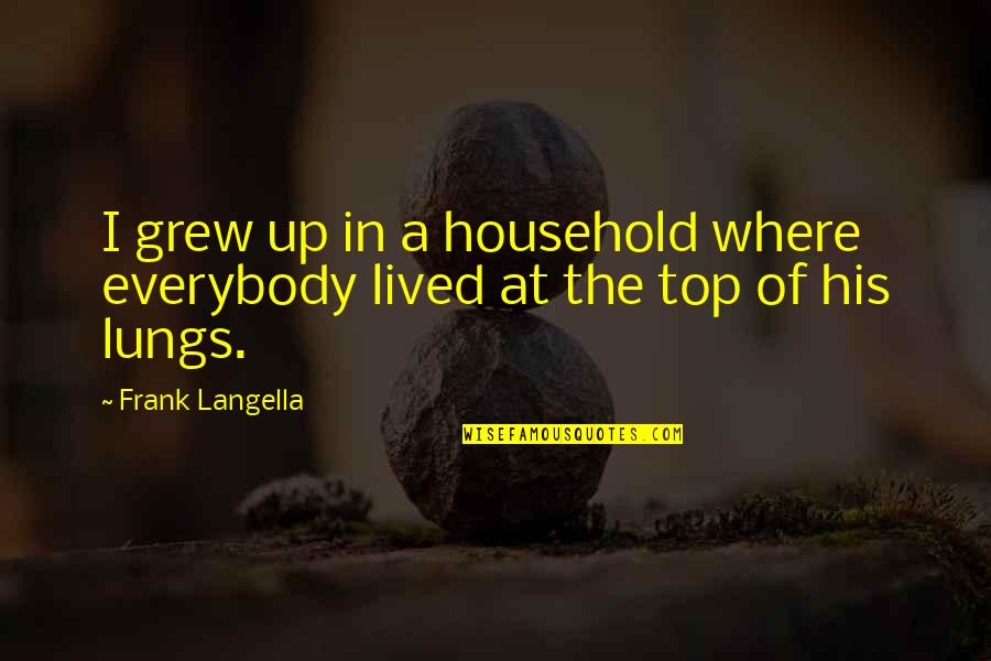 Home You Grew Up In Quotes By Frank Langella: I grew up in a household where everybody