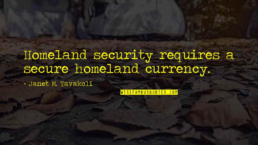 Homeland Security Quotes By Janet M. Tavakoli: Homeland security requires a secure homeland currency.