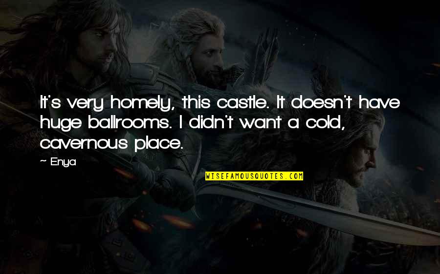 Homely Quotes By Enya: It's very homely, this castle. It doesn't have