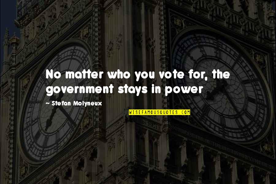 Homely Wall Quotes By Stefan Molyneux: No matter who you vote for, the government