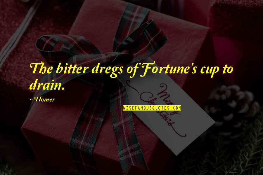 Homer Best Quotes By Homer: The bitter dregs of Fortune's cup to drain.