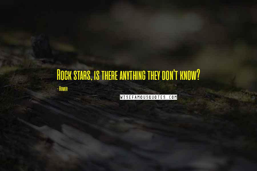 Homer quotes: Rock stars, is there anything they don't know?