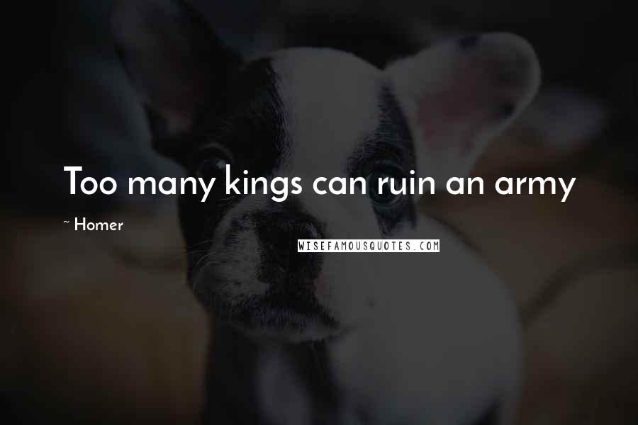 Homer quotes: Too many kings can ruin an army