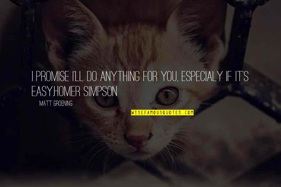 Homer Simpson Quotes By Matt Groening: I promise I'll do anything for you, especialy
