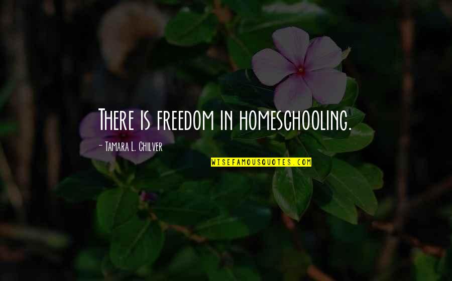 Homeschool Mom Quotes By Tamara L. Chilver: There is freedom in homeschooling.