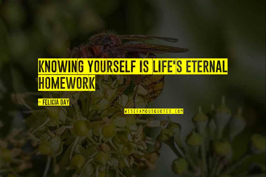 Homework's Quotes By Felicia Day: Knowing yourself is life's eternal homework