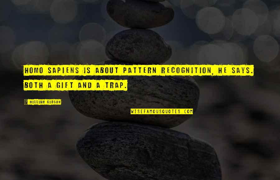 Homo Sapiens Quotes By William Gibson: Homo sapiens is about pattern recognition, he says.