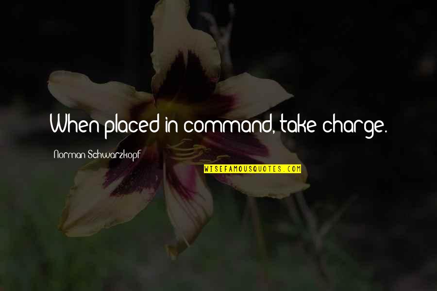 Homobarfed Quotes By Norman Schwarzkopf: When placed in command, take charge.