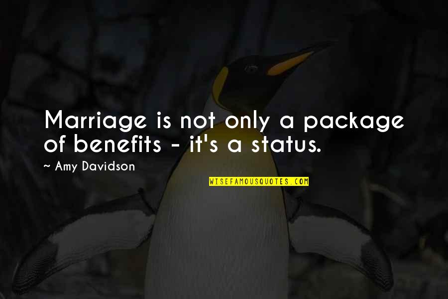 Homogeny Is Our Strength Quotes By Amy Davidson: Marriage is not only a package of benefits