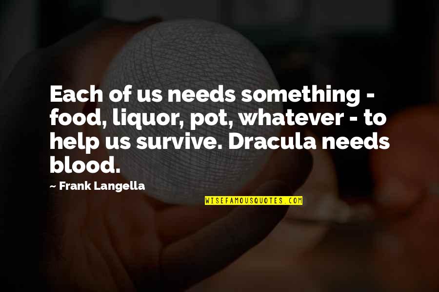 Homologue Pairs Quotes By Frank Langella: Each of us needs something - food, liquor,