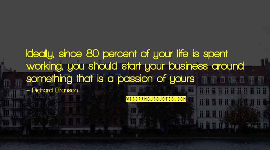 Homologue Pairs Quotes By Richard Branson: Ideally, since 80 percent of your life is