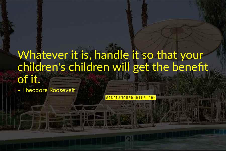 Homologue Quotes By Theodore Roosevelt: Whatever it is, handle it so that your