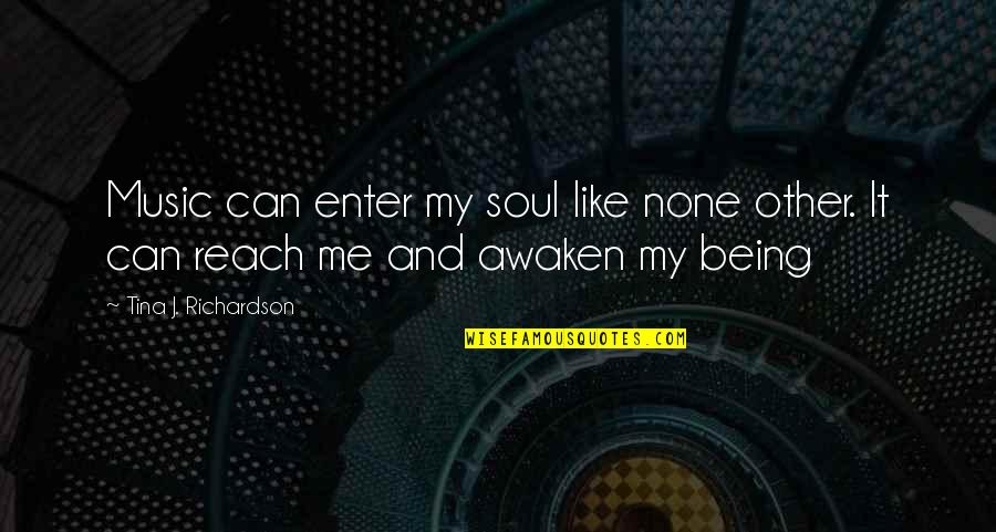 Homoloid Quotes By Tina J. Richardson: Music can enter my soul like none other.