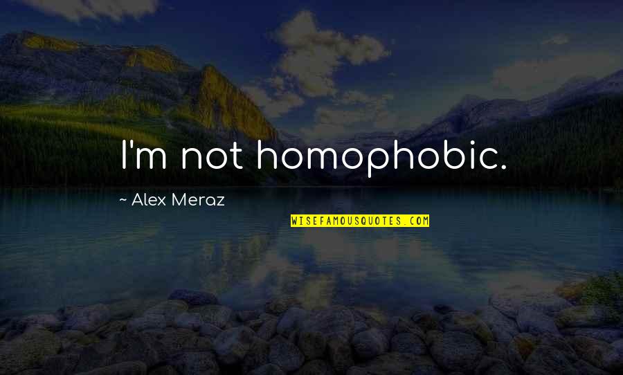 Homophobic Quotes By Alex Meraz: I'm not homophobic.