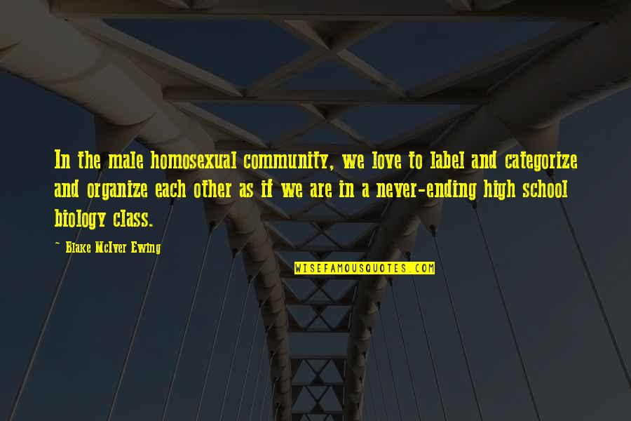 Homosexual Love Quotes By Blake McIver Ewing: In the male homosexual community, we love to