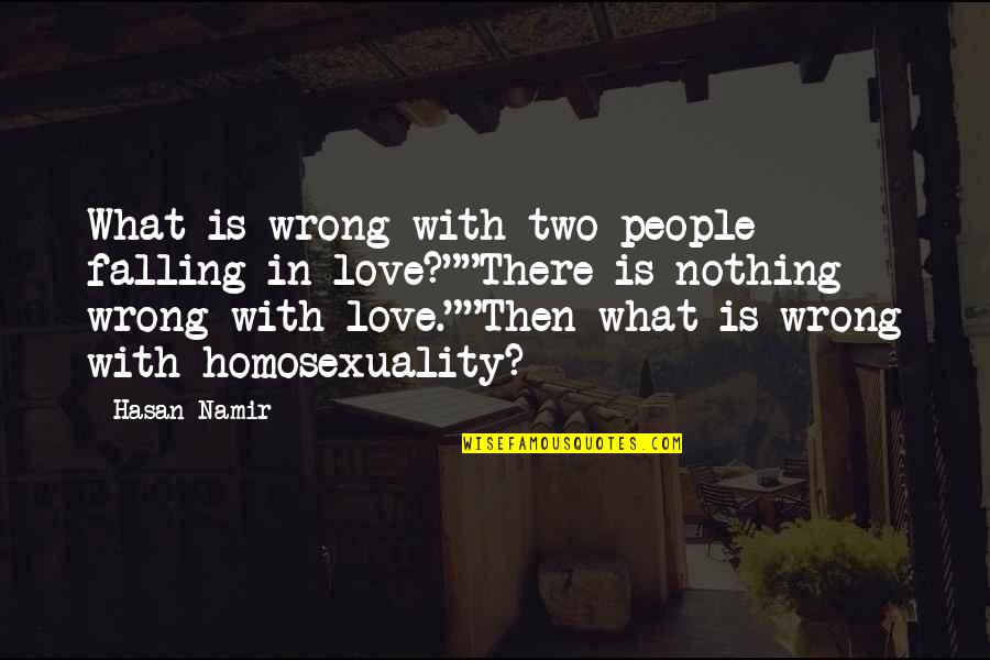 Homosexuality Quotes By Hasan Namir: What is wrong with two people falling in