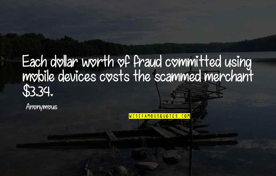Honest And Straightforward Quotes By Anonymous: Each dollar worth of fraud committed using mobile