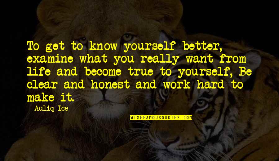 Honest And True Quotes By Auliq Ice: To get to know yourself better, examine what