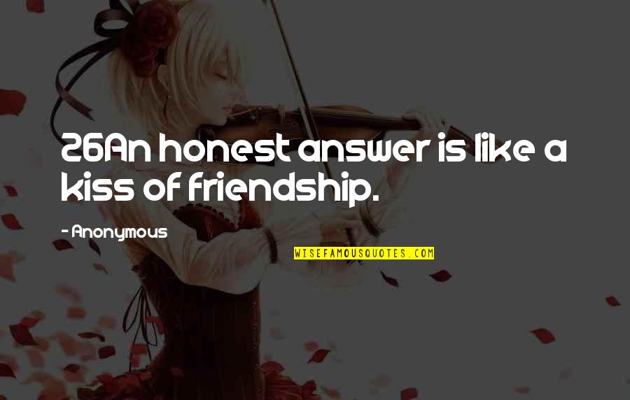Honest Answer Quotes By Anonymous: 26An honest answer is like a kiss of