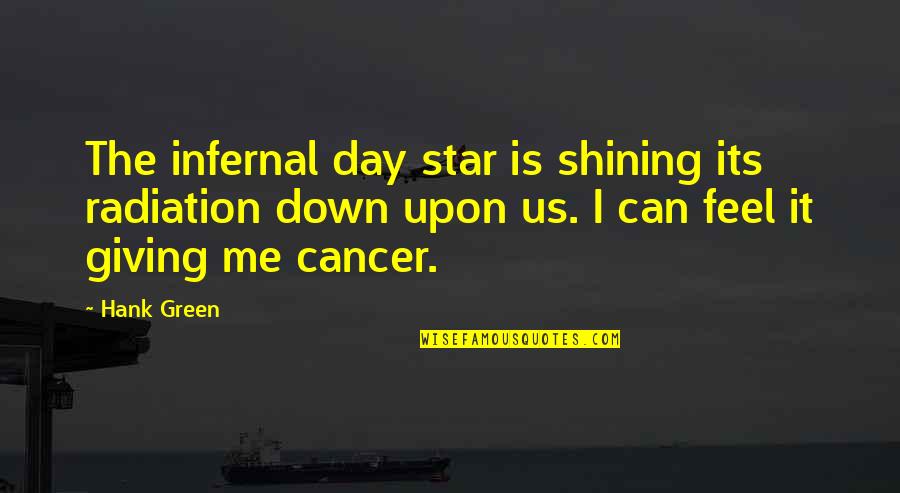Honest Mistake Quotes By Hank Green: The infernal day star is shining its radiation Honest Mistake Quotes By Hank Green: The infernal day star is shining its radiation