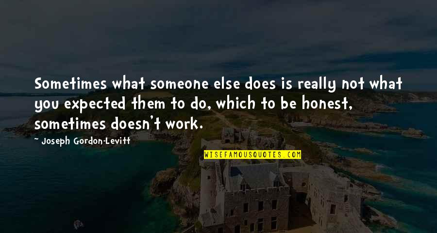 Honest Work Quotes By Joseph Gordon-Levitt: Sometimes what someone else does is really not