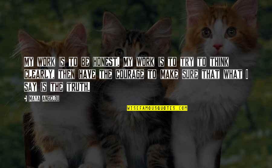 Honest Work Quotes By Maya Angelou: My work is to be honest. My work