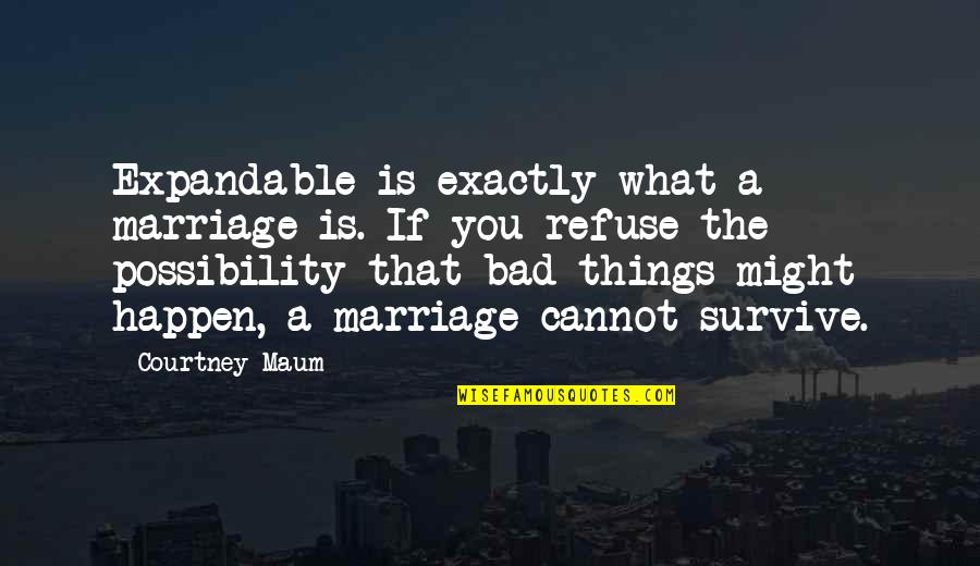 Honesty And Fidelity Quotes By Courtney Maum: Expandable is exactly what a marriage is. If