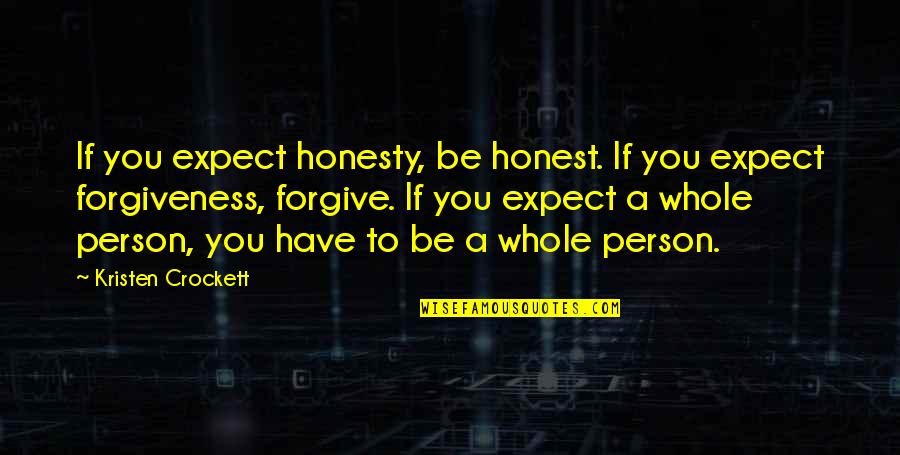 Honesty Love Quotes By Kristen Crockett: If you expect honesty, be honest. If you Honesty Love Quotes By Kristen Crockett: If you expect honesty, be honest. If you