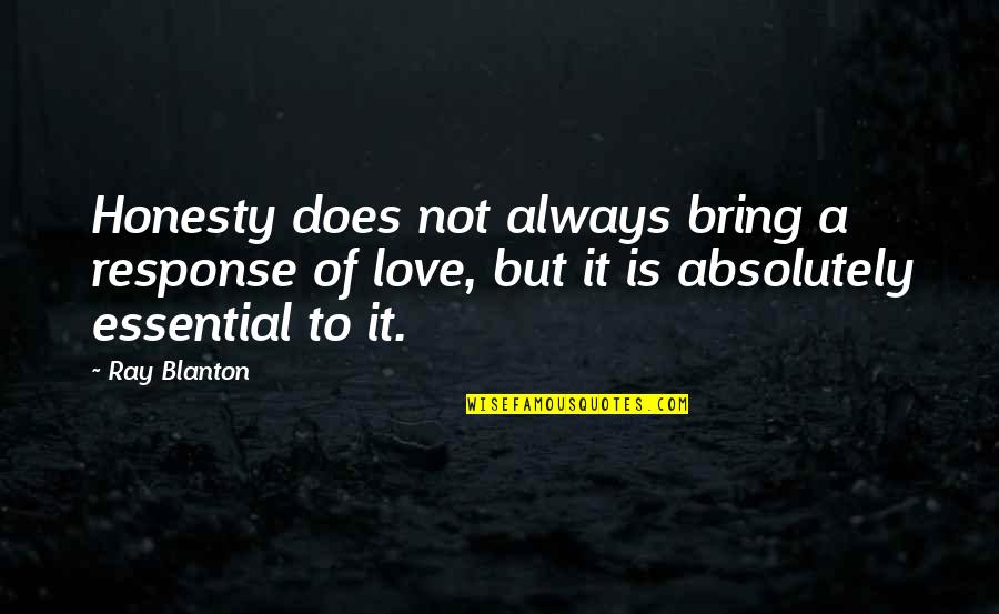 Honesty Love Quotes By Ray Blanton: Honesty does not always bring a response of Honesty Love Quotes By Ray Blanton: Honesty does not always bring a response of
