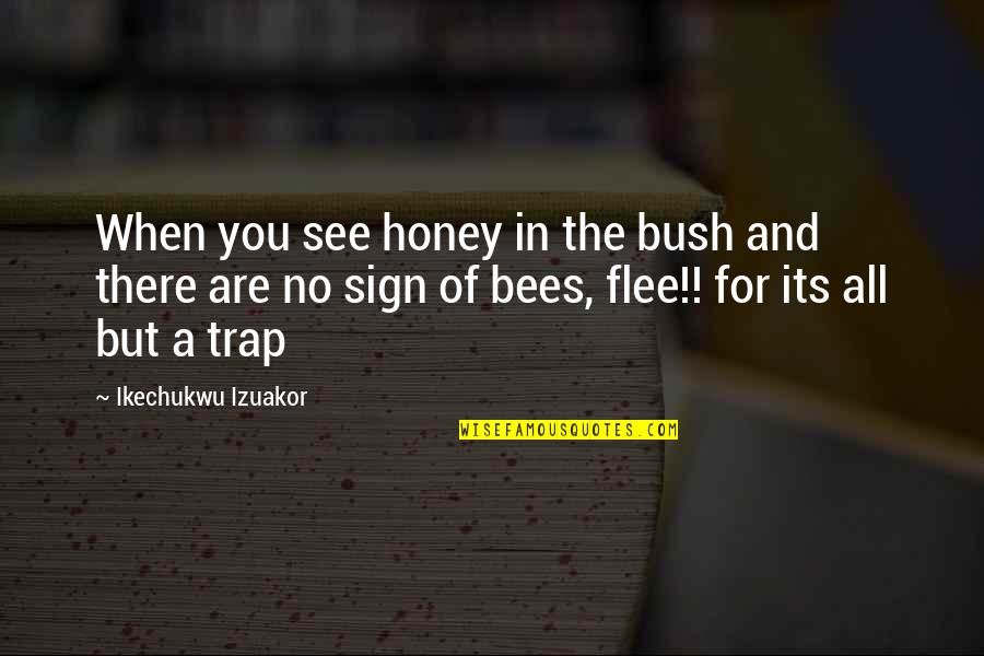 Honey Bees Quotes By Ikechukwu Izuakor: When you see honey in the bush and