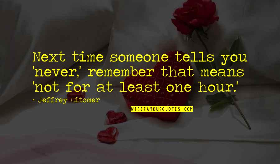 Honey Child Song Quotes By Jeffrey Gitomer: Next time someone tells you 'never,' remember that