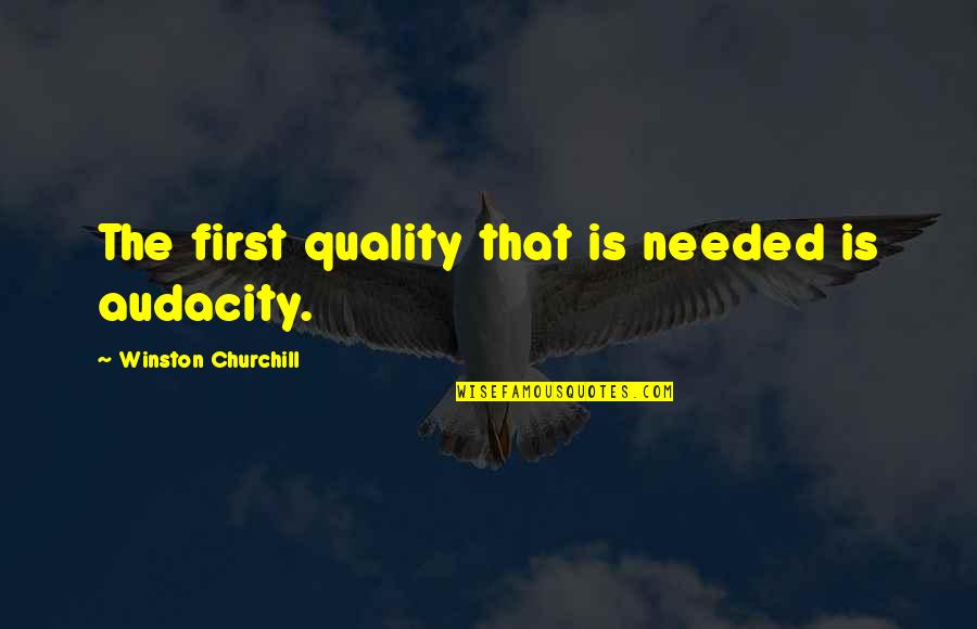 Honey Singh Love Quotes By Winston Churchill: The first quality that is needed is audacity.
