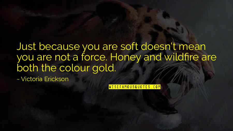 Honey You Quotes By Victoria Erickson: Just because you are soft doesn't mean you