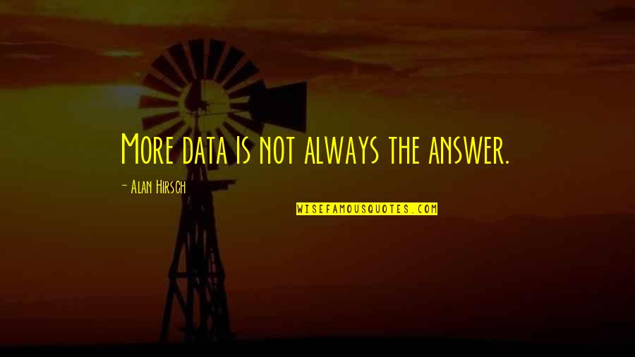 Honeymoon Money Quotes By Alan Hirsch: More data is not always the answer.