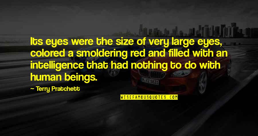 Hong Kong Travel Quotes By Terry Pratchett: Its eyes were the size of very large