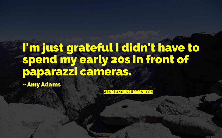 Honom Quotes By Amy Adams: I'm just grateful I didn't have to spend