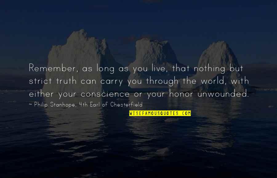 Honor Your Truth Quotes By Philip Stanhope, 4th Earl Of Chesterfield: Remember, as long as you live, that nothing