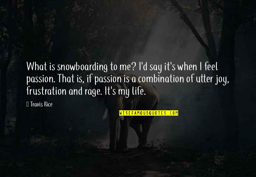 Honores De Conquistadores Quotes By Travis Rice: What is snowboarding to me? I'd say it's