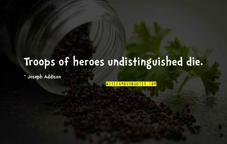 Honouring Teachers Quotes By Joseph Addison: Troops of heroes undistinguished die.