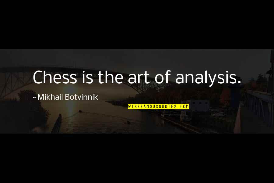 Hoodbhoy Articles Quotes By Mikhail Botvinnik: Chess is the art of analysis. Hoodbhoy Articles Quotes By Mikhail Botvinnik: Chess is the art of analysis.