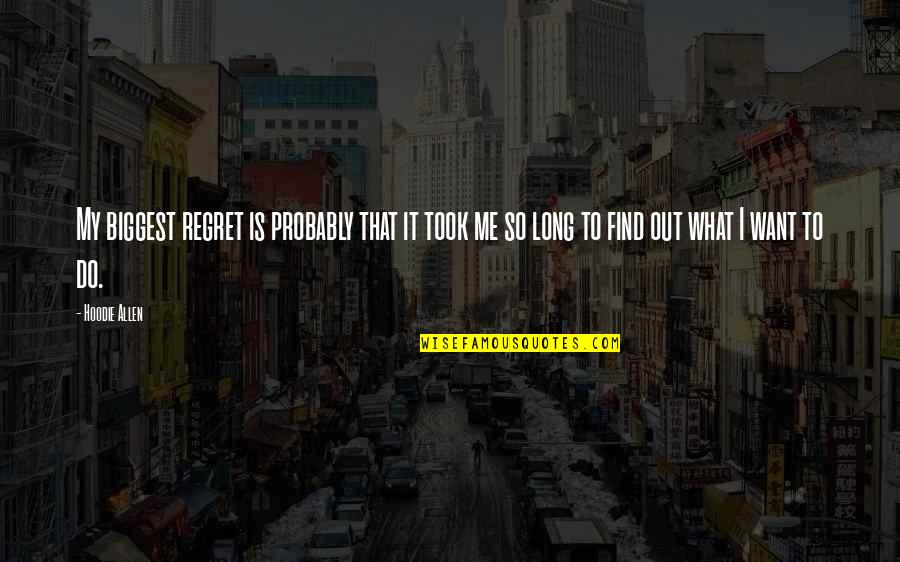 Hoodie Allen Quotes By Hoodie Allen: My biggest regret is probably that it took