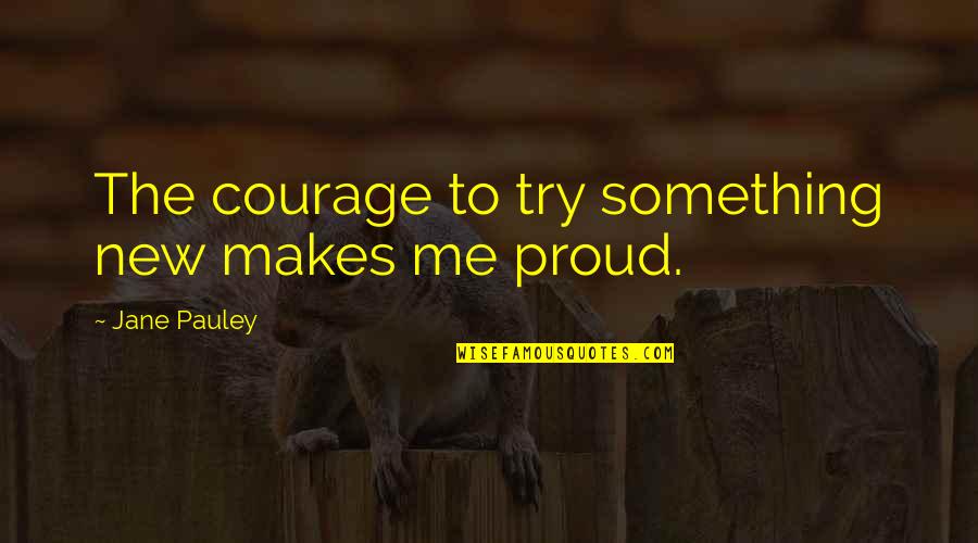 Hoodwinked Almighty Browne Quotes By Jane Pauley: The courage to try something new makes me