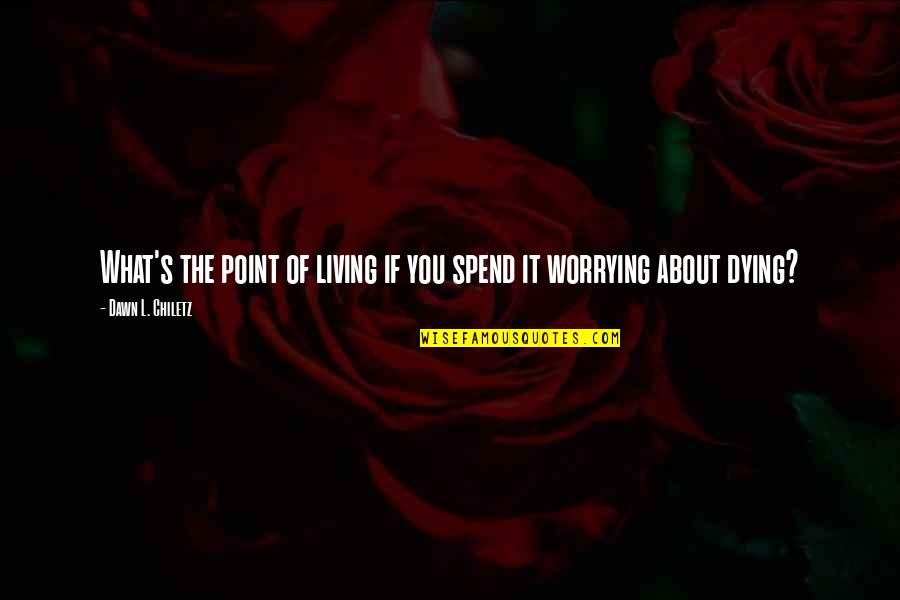 Hoogeboom Dallas Quotes By Dawn L. Chiletz: What's the point of living if you spend