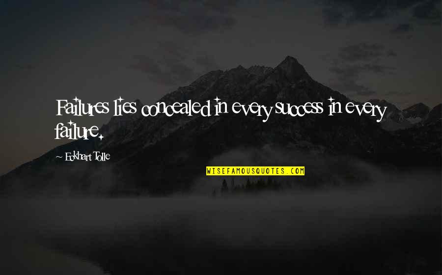 Hoogtestage Quotes By Eckhart Tolle: Failures lies concealed in every success in every