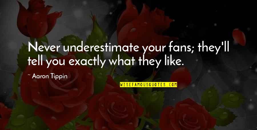 Hooguit Betekenis Quotes By Aaron Tippin: Never underestimate your fans; they'll tell you exactly