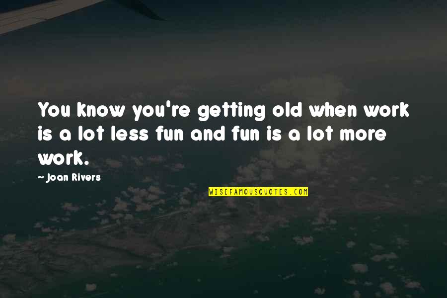 Hoogveld Heerlen Quotes By Joan Rivers: You know you're getting old when work is