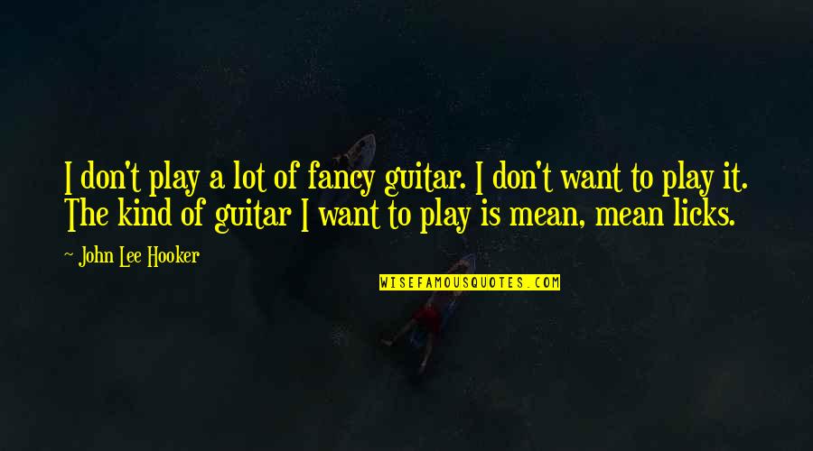 Hooker Quotes By John Lee Hooker: I don't play a lot of fancy guitar.