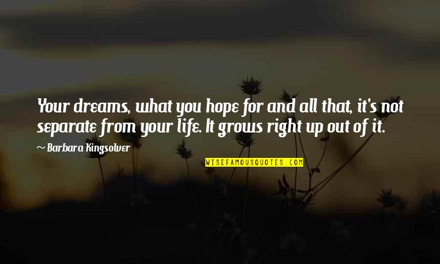 Hope And Dreams Quotes By Barbara Kingsolver: Your dreams, what you hope for and all