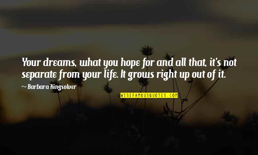 Hope And Dreams Quotes By Barbara Kingsolver: Your dreams, what you hope for and all Hope And Dreams Quotes By Barbara Kingsolver: Your dreams, what you hope for and all