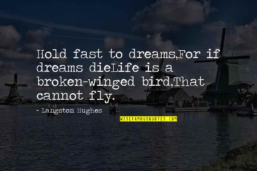 Hope Bird Quotes By Langston Hughes: Hold fast to dreams,For if dreams dieLife is